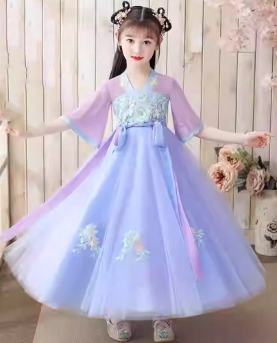 夏裝短袖女童古裝襦裙 / 女童漢服 / 女童唐裝