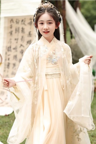 女童長袖漢服 / 女童古裝 / 表演服
