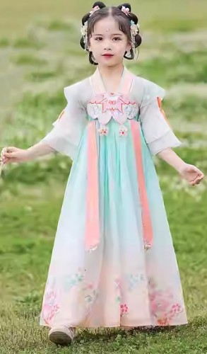 夏季女童印花漢服 / 女童唐裝