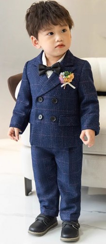 春秋男童英倫格紋西裝 / 花仔服 / 宴會服 / 男童禮服 ( 6件套 )