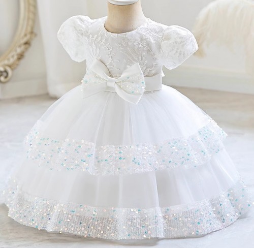 夏季嬰兒短袖婚紗 / 女童公主裙 / 女童蛋糕蓬蓬裙 / 禮服裙