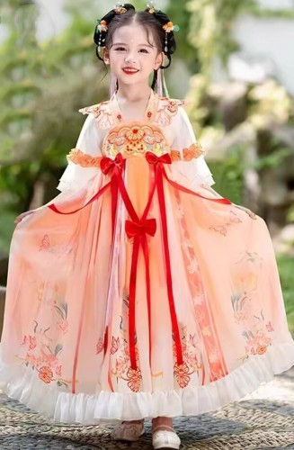 夏季女童漢服 / 女童唐裝紗裙 / 兒童古裝