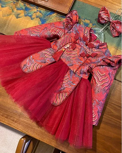 夏季女童长袖汉服 / 女童中国风公主裙 / 女童古装 / 女童旗袍