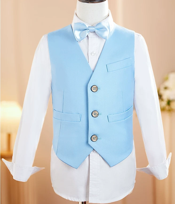 男童藍色西裝 / 男童西服 / 主持人服 / 宴會禮服 / 演出服 ( 五件套 )