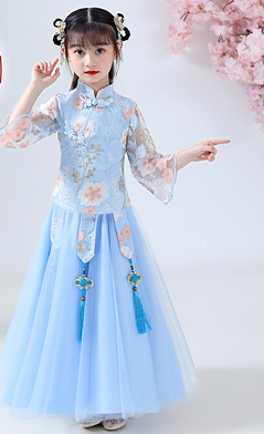 夏裝女童旗袍 / 女童漢服公主裙
