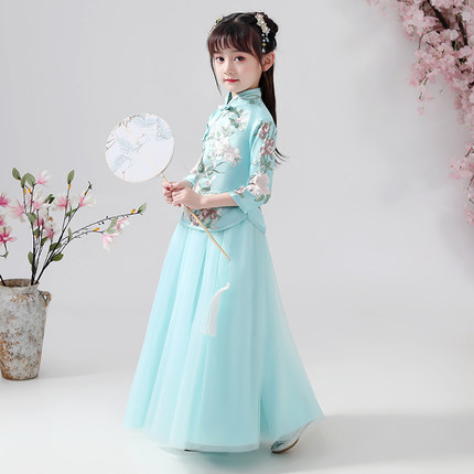 春秋女童旗袍 / 女童唐裝 / 女童漢服 / 演出服