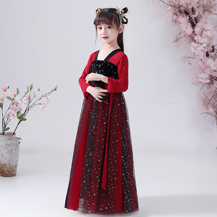 春秋女童古裝襦裙 / 女童唐裝 / 女童漢服