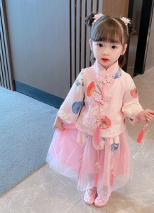 春秋女童漢服 / 兒童民族服 / 復古公主裙