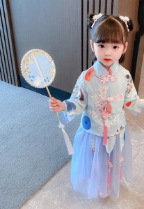 春秋女童漢服 / 兒童民族服 / 復古公主裙