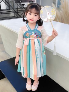 夏季女童唐裝 / 兒童漢服 / 表演服