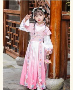 春秋女童漢服連身裙 / 演出服