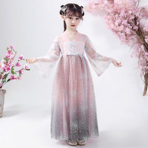 兒童星空漢服 / 女童中國風古裝連身裙