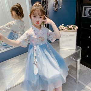 夏裝女童漢服連身裙 /女童中國風公主裙