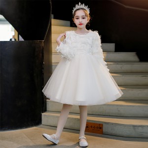 春季兒童長袖婚紗 / 花女裙 / 主持演出服