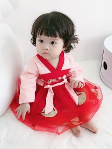 春秋嬰兒齊胸襦裙 / 女童漢服 / 女童網紗連身裙