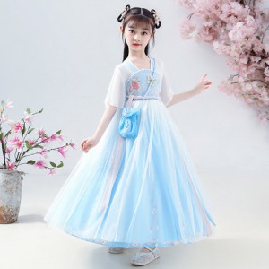 夏季儿童汉服 / 女童中国风唐装 / 女童公主连身裙