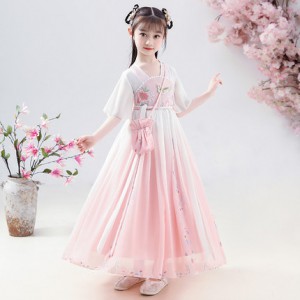 夏季兒童漢服 / 女童中國風唐裝 / 女童公主連身裙