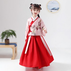 秋冬款兒童漢服 / 女童綉花古裝 / 女童唐裝 / 拜年服