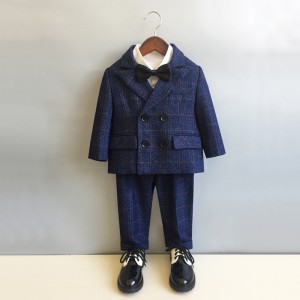 春秋男童英倫格仔西服套裝 / 花童服 / 兒童西裝