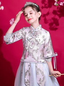 秋冬女童旗袍 / 女童漢服 / 女童唐裝 / 演出服