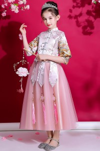 秋冬女童旗袍 / 女童漢服 / 女童唐裝 / 表演服