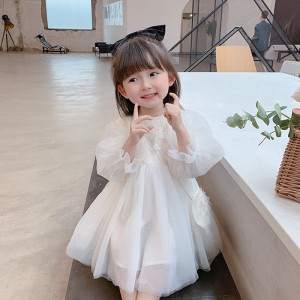 春秋款女童蓬蓬公主紗裙 /女童連身紗裙