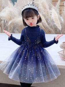 秋冬女童公主裙 / 女童连身纱裙