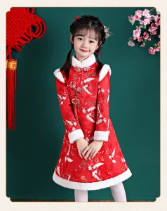 冬款女童旗袍 / 女童古装 / 表演服
