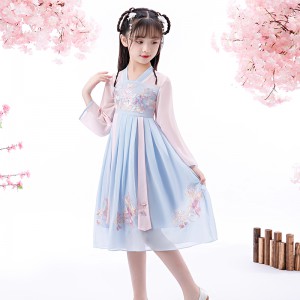 春秋款女童長袖漢服 / 兒童古裝 / 演出服