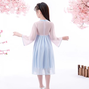 春秋款女童長袖漢服 / 兒童古裝 / 演出服
