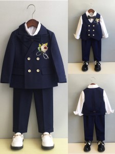 男童英倫西裝 / 兒童西服套裝 / 花仔服 / 演出服 ( 四件套 )