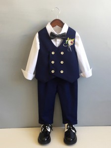 男童英倫西裝 / 兒童西服套裝 / 花仔服 / 演出服  ( 四件套 )