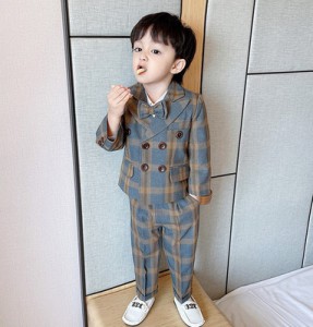 秋冬英倫兒童格仔西裝 / 花仔服 / 宴會禮服 (四件套)