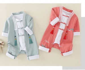 春秋婴儿连体汉服哈衣 / 婴儿印花唐装