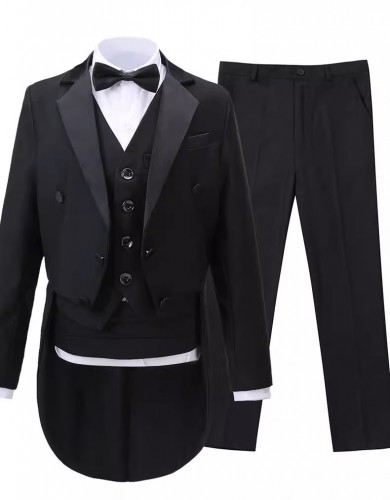 兒童英倫燕尾西裝 / 男孩主持人服 / 兒童禮服 / 演出服 (六件套)