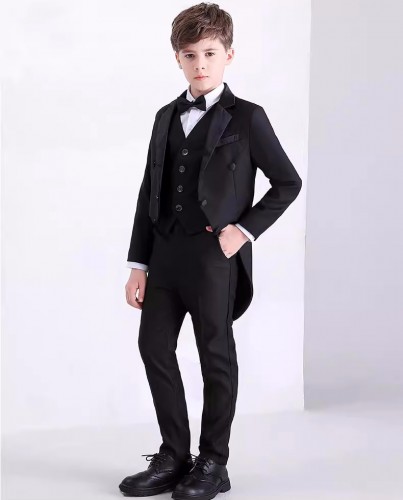 兒童英倫燕尾西裝 / 男孩主持人服 / 兒童禮服 / 演出服 (六件套)