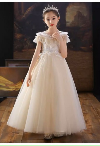 女童長款婚紗裙 / 花女裙 /女童公主裙 /女童蓬蓬紗裙 /女童禮服裙 /表演服