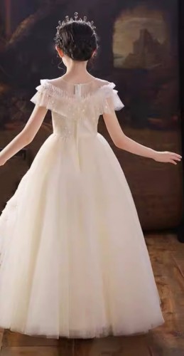 女童長款婚紗裙 / 花女裙 /女童公主裙 /女童蓬蓬紗裙 /女童禮服裙 /表演服