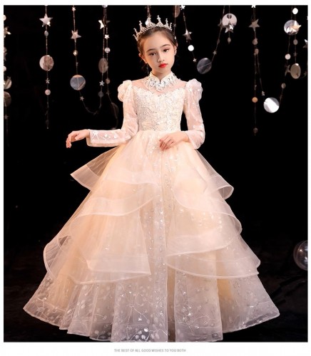 女童長款婚紗/ 女童公主裙/ 禮服裙/ 演出服