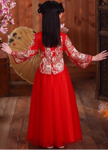 春秋女童旗袍服 /女童古裝漢服 / 女童唐裝服