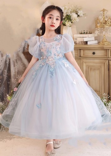 夏季兒童繡花連身裙 / 女童晚禮服 / 主持人禮服