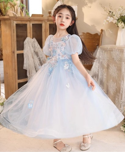 夏季兒童繡花連身裙 / 女童晚禮服 / 主持人禮服