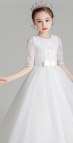 女童婚紗 / 女童公主紗裙 / 花女裙 / 主持人禮服 (中袖款)