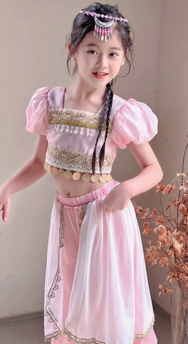 女童夏季薄款民族演出服 ( 兩件套 )