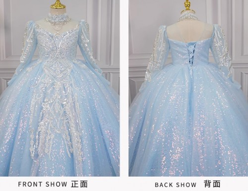 兒童長袖公主裙 / 女童禮服裙 / 主持人服 / 演出服