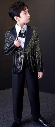 男童亮片西装套装 / 花童服 / 演出服  (四件套)