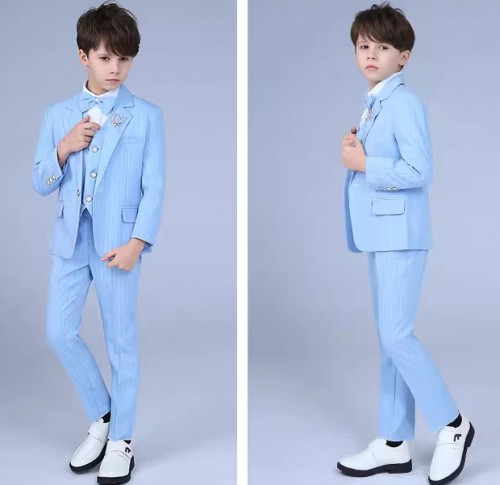 韓版男童條紋西裝 / 花童服 / 主持人服 / 演出服 (8件套)