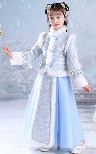 秋冬女童漢服 / 女童加厚拜年服