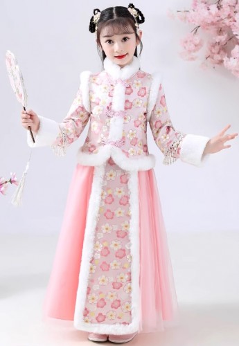 秋冬女童漢服 / 女童加厚拜年服