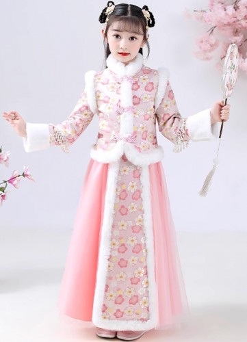 秋冬女童漢服 / 女童加厚拜年服